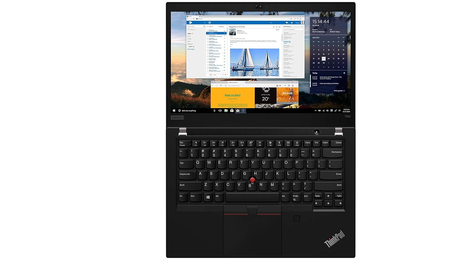 Refurbished Lenovo ThinkPad T490 i5 Laptop, 8th Gen, 8GB Ram, 256GB SSD - Touch Screen